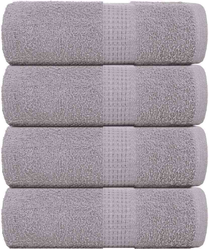 Gjestehåndklær 4 stk grå 30x50 cm 360 g/m2 100 % bomull