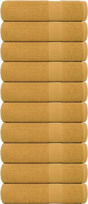 Badehåndklær 10 stk gull 100x150 cm 360 g/m² 100 % bomull