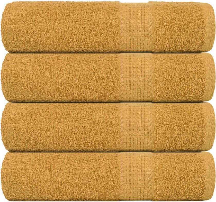 Badehåndklær 4 stk gull 100x150 cm 360 g/m² 100 % bomull