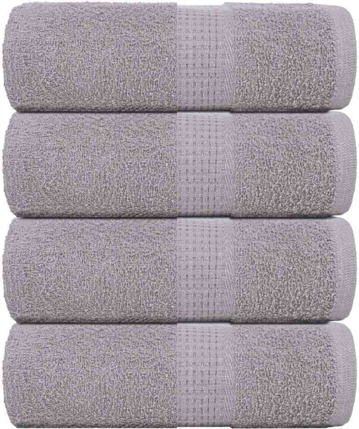 Såpehåndklær 4 stk grå 30x30 cm 360 g/m2 100 % bomull