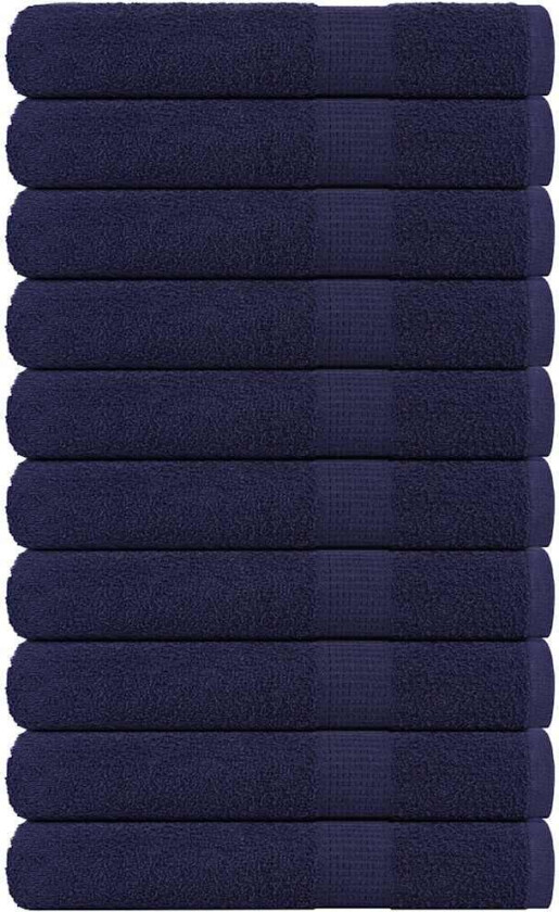 Håndklær 10 stk marineblå 100x200 cm 360 g/m² 100 % bomull