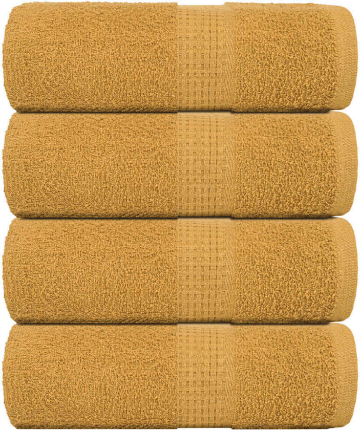 Gjestehåndklær 4 stk gull 30x50 cm 360 g/m2 100 % bomull
