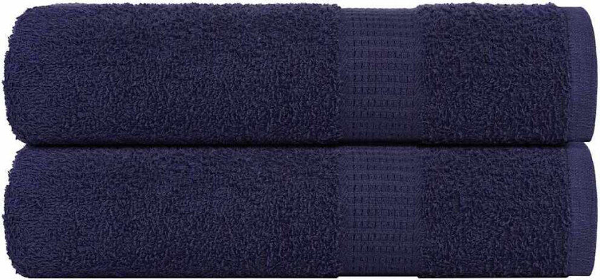 Dusjhåndklær 2 stk marineblå 70x140 cm 360 g/m2 100 % bomull
