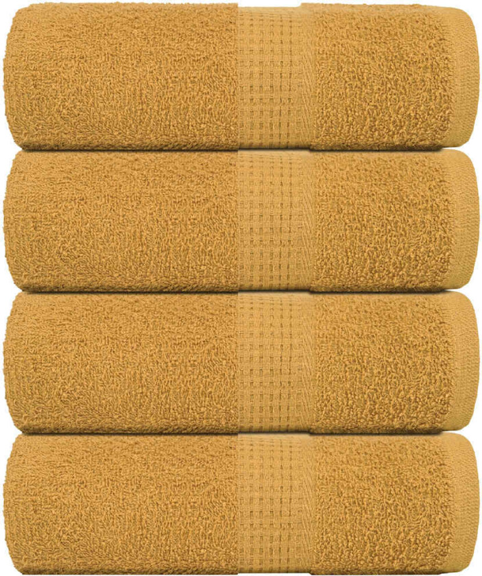 Såpehåndklær 4 stk gull 30x30 cm 360 g/m2 100 % bomull