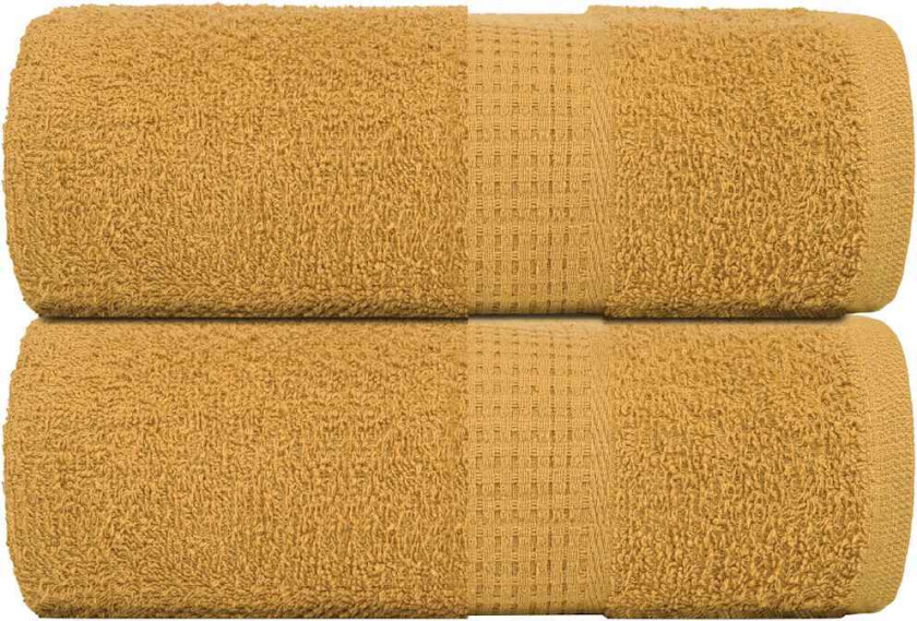 Gjestehåndklær 2 stk gull 30x50 cm 360 g/m2 100 % bomull