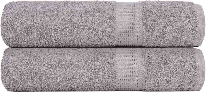 Badehåndklær 2 stk grå 100x150 cm 360 g/m2 100 % bomull