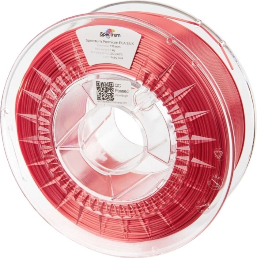 Spectrum Filaments 80443 Pla Silk Filament Pla-Silke Glinsende 1.75 Mm 1000 G Ruby Red, Rød 1 Stk