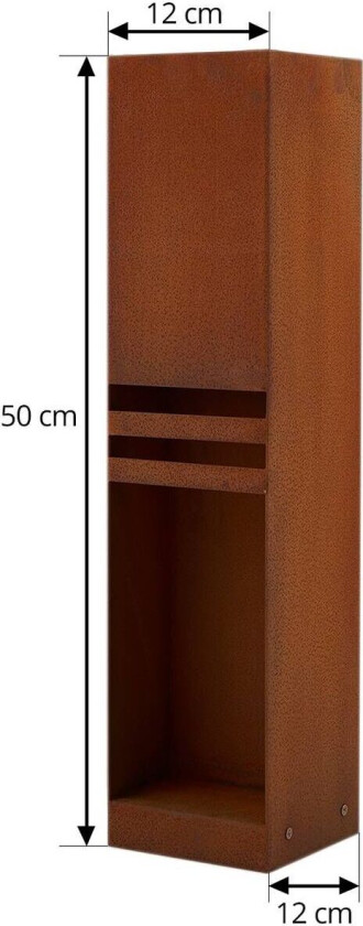 LED-sokkellampe Oxido, rustfarget, cortenstål