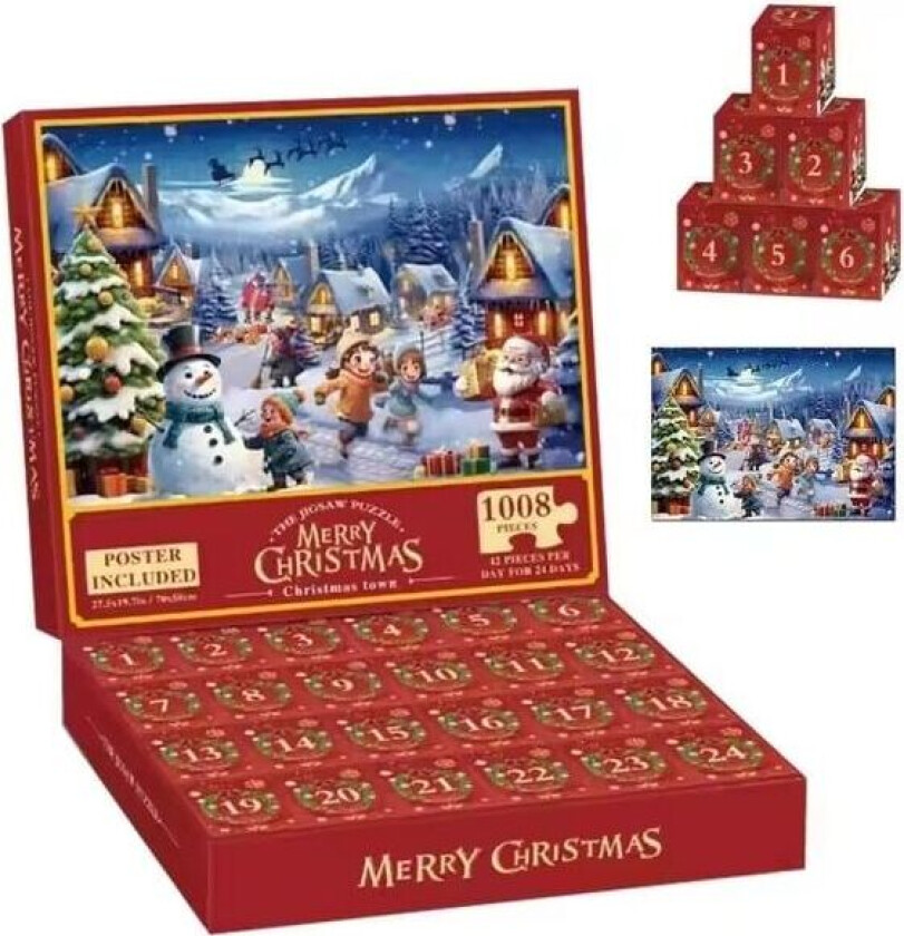 Adventskalender - Pussel 1008 Bitar - Julkalender 2024
