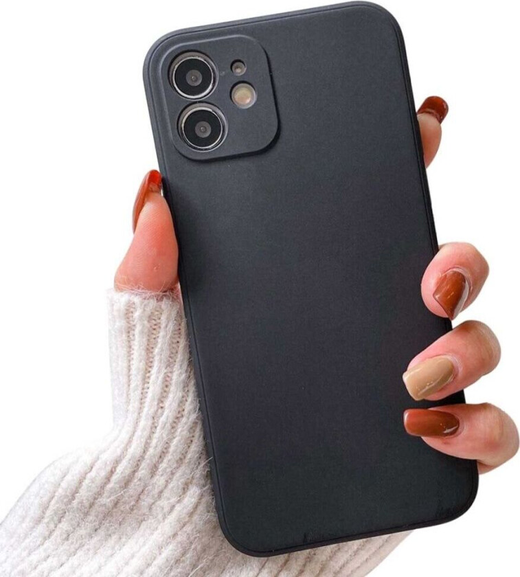 iPhone 12 Pro Max Thin Black Mobile Shell med objektivdeksel 1mm TPU