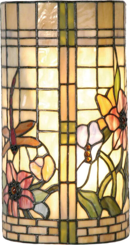 Blomstret vegglampe Hannah i tiffanystil