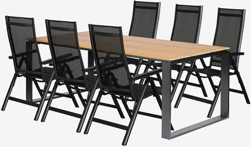 Hagegruppe, 6 stoler, Orange