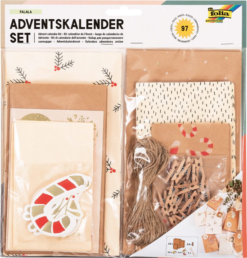 Papirposer til Adventskalender 24-pakke