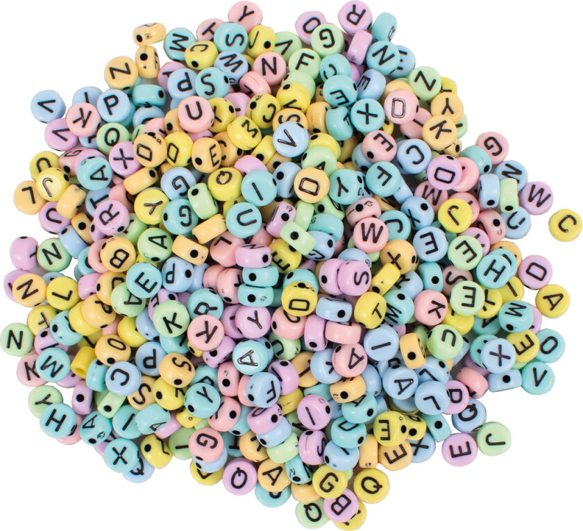 Bokstavperler Pastell 750 stk