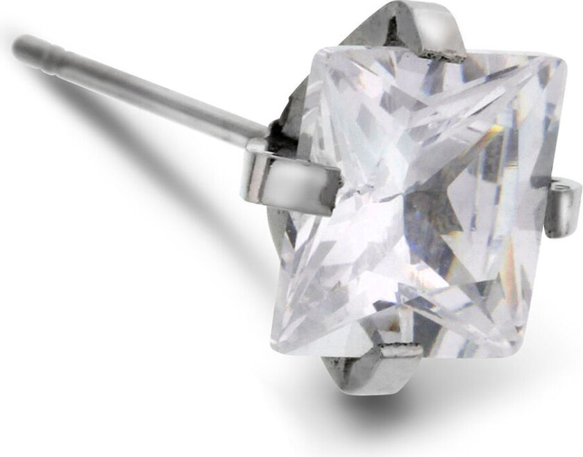 , Øredobb i stål med zirkonia