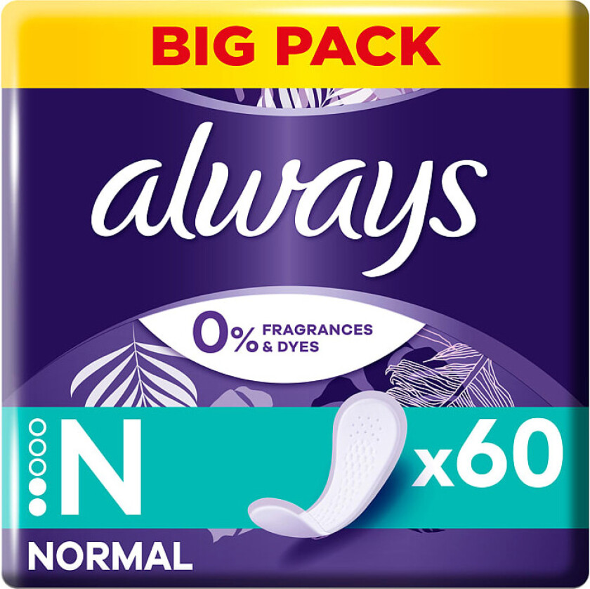 Always Truseinnlegg Normal Verdipakke 60stk
