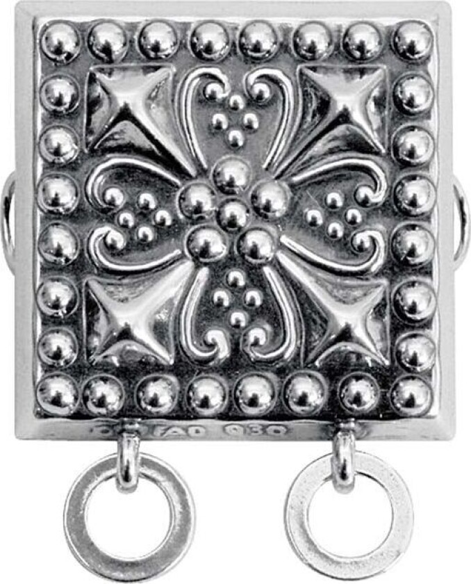 Beltestøl Valdres i 830 oksidert sølv med ringløv