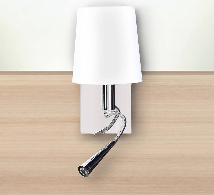 Vegglampe Asset med leselampe og USB-port