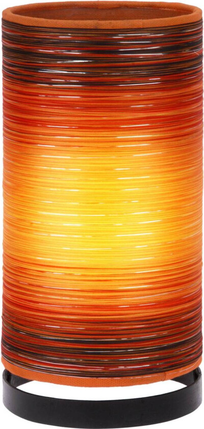 Bordlampe Julie viklet inn med tråder, oransje