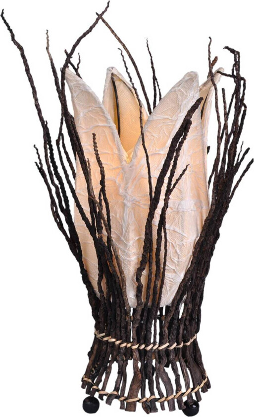 Blomstrende bordlampe Stella, krem