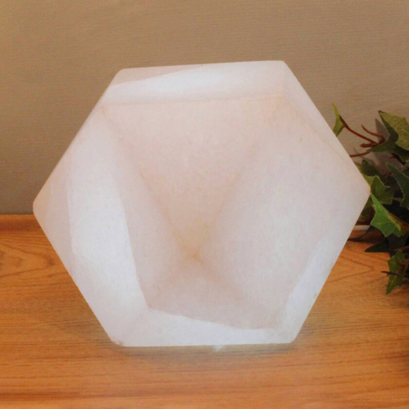 LED-saltlampe White Line Diamant, USB