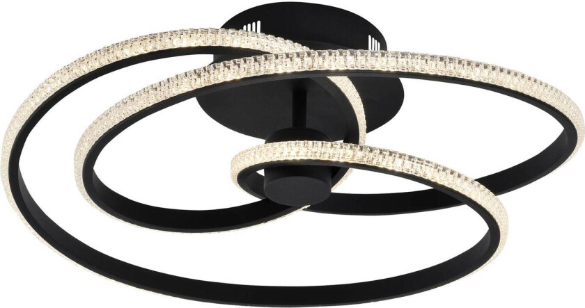 Berlin LED-taklampe, sort, 40W, Ø 52 cm