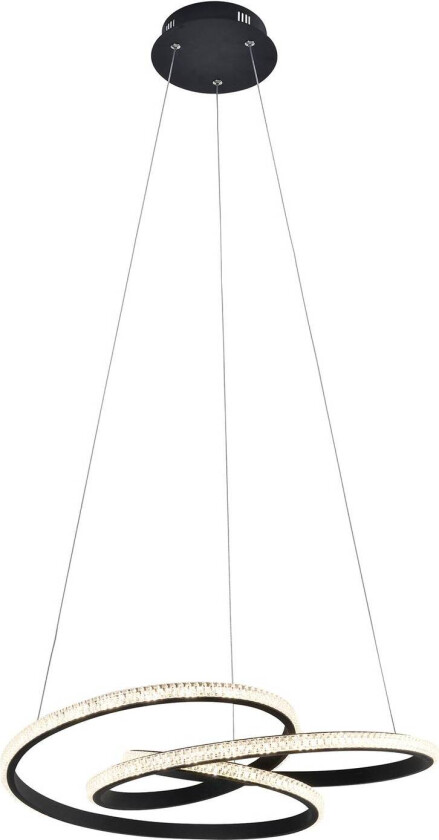 Berlin LED-pendel, svart, sirkulær