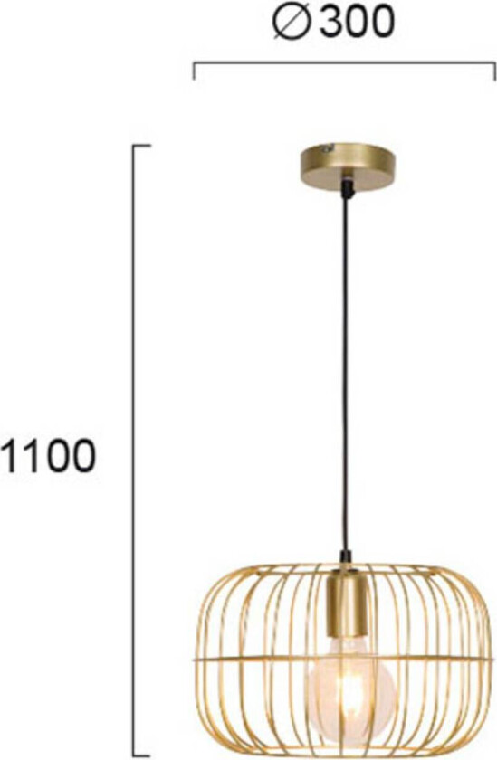 Hengelampe Zenith i burform, gull