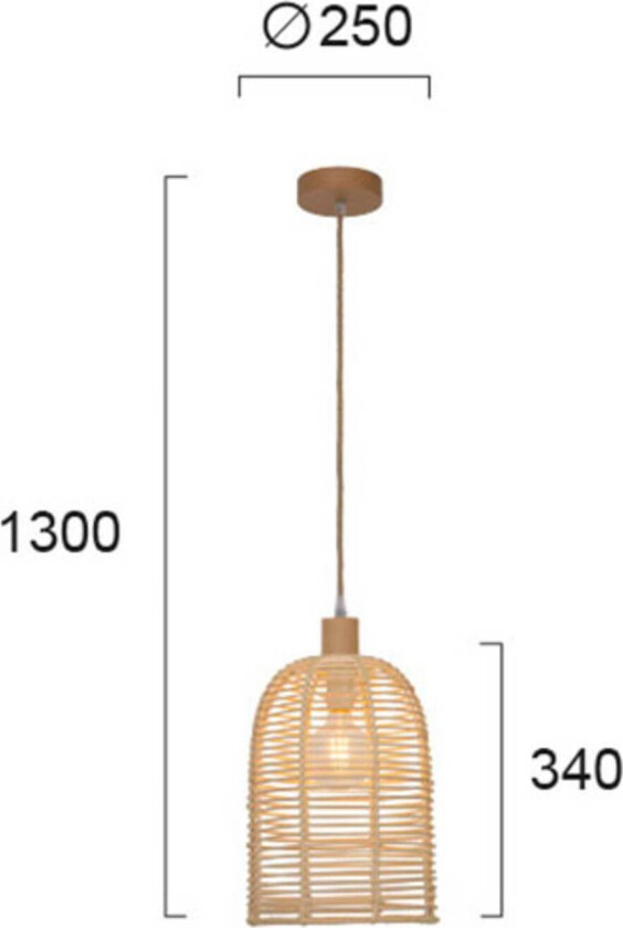 Hengelampe Bell av tre