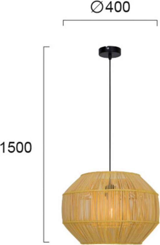 Hengelampe Anteo av spanskrør, flat oval