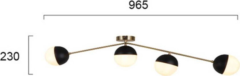 Taklampe Orbit, 4 lyskilder