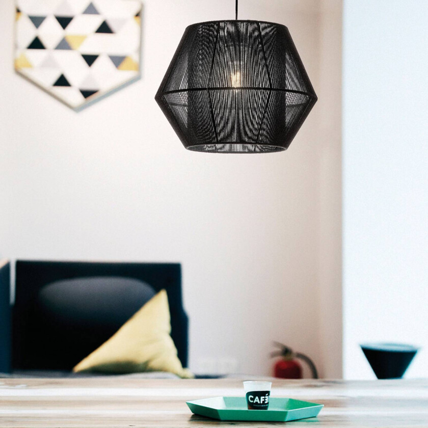 Svart hengelampe Zaira