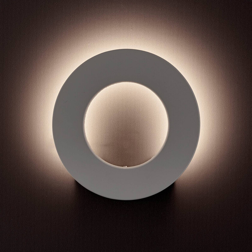 Utendørs LED-vegglampe Santorini, hvit, rund