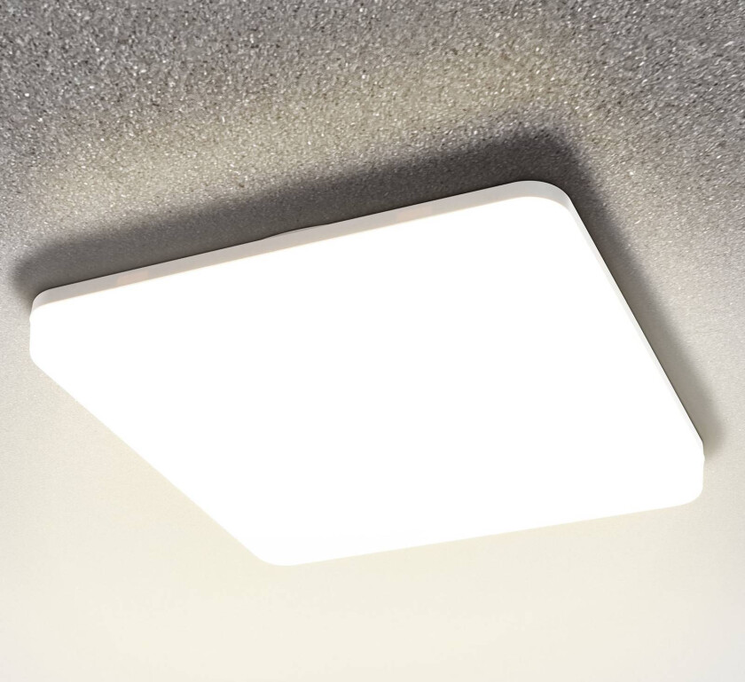 LED-taklampe Pronto, kantet, 33x33 cm