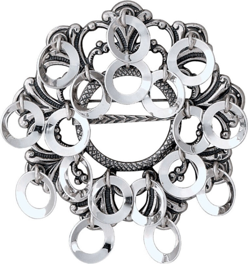 Sølje med ringløv i 830 oksidert sølv