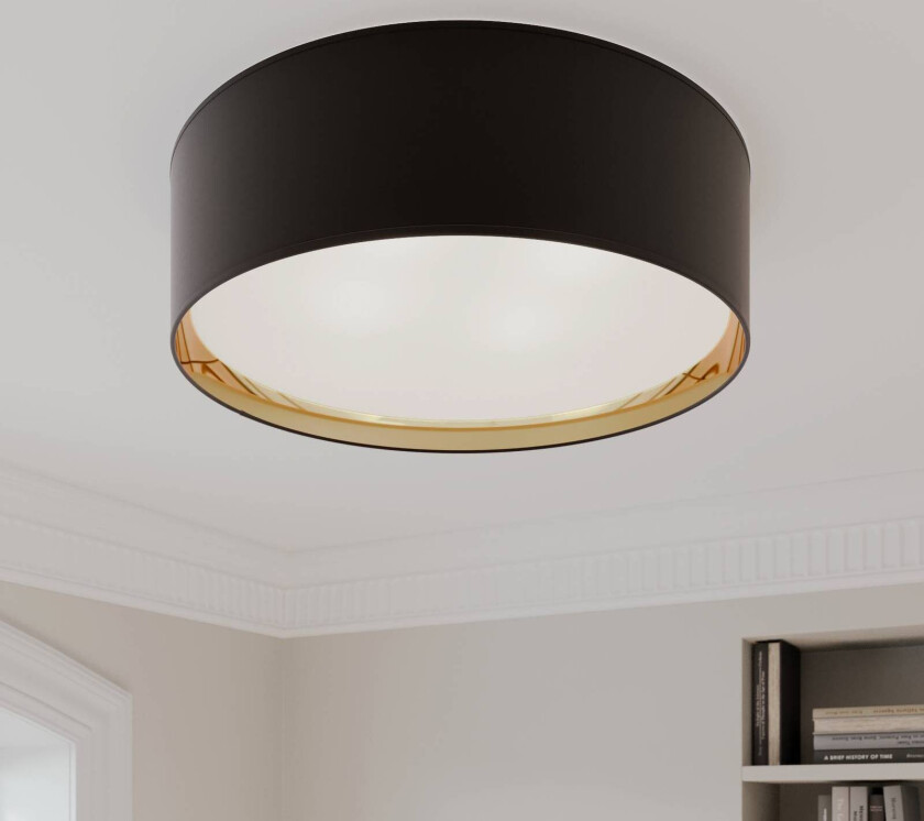 Bilbao taklampe, sort/gull, Ø 60 cm