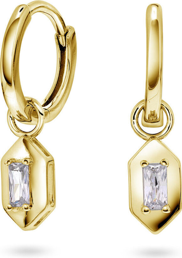 Bilde av , Øreringer i 925 forgylt sølv med zirkonia