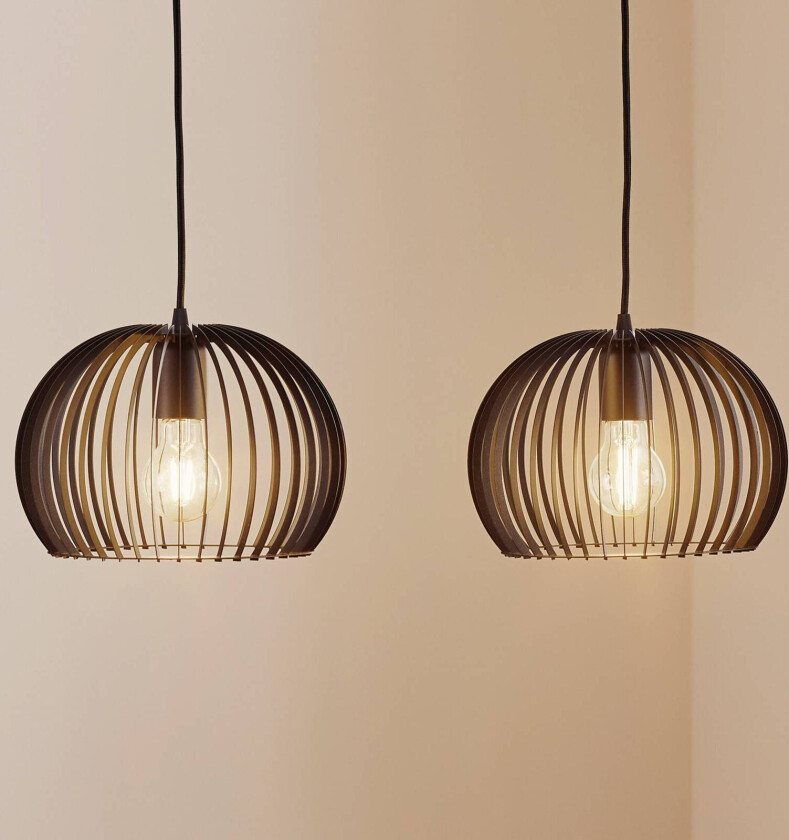 Larus hengelampe av svart stål, 2 lyskilder