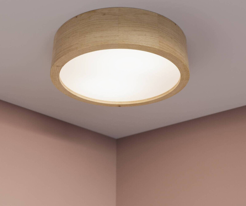 Cleo taklampe, Ø 28 cm, 2 lyskilder, eik, E27