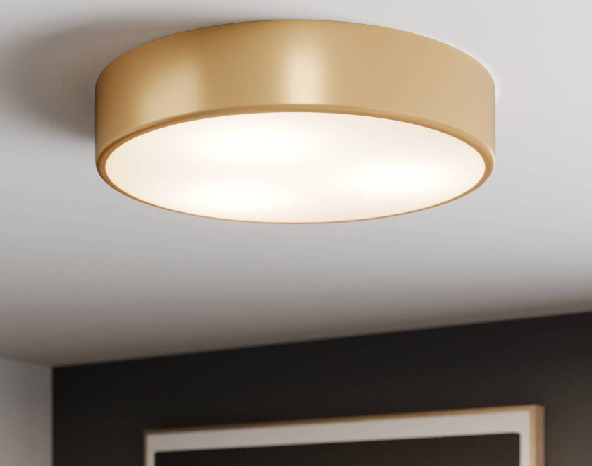 Cleo taklampe, Ø 40 cm, IP20, gullfarget, metall, E27