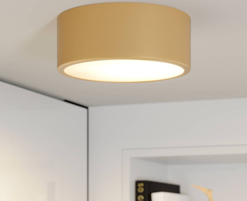 Cleo taklampe, Ø 20 cm, IP20, gullfarget, metall, E27