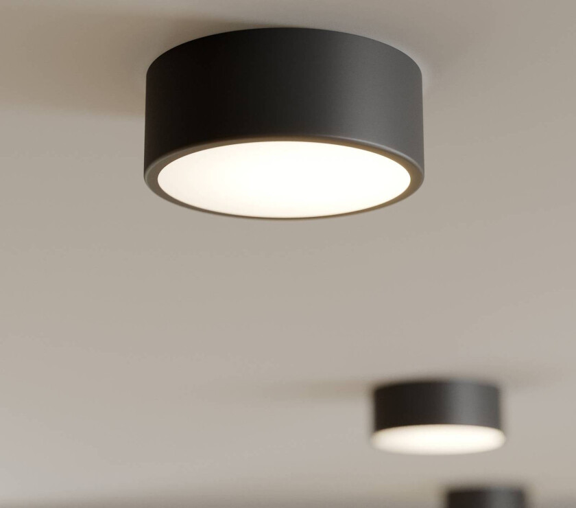 Cleo taklampe, Ø 20 cm, IP20, svart, metall, E27