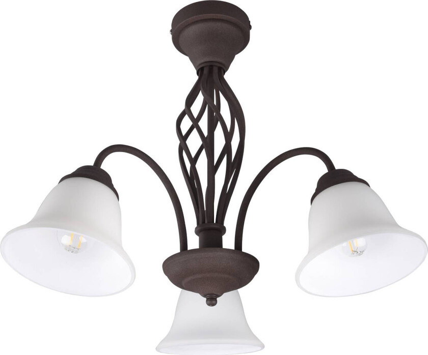 Taklampe Rustica, rustfarget, 3 lyskilder