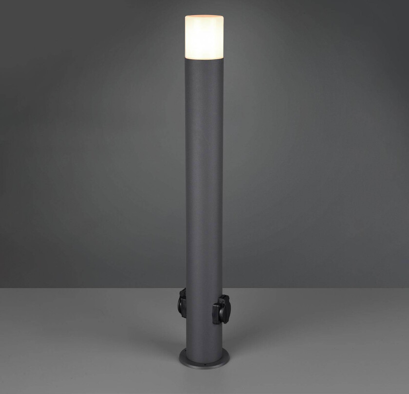 Hoosic gangbelysning med stikkontakter, antrasitt