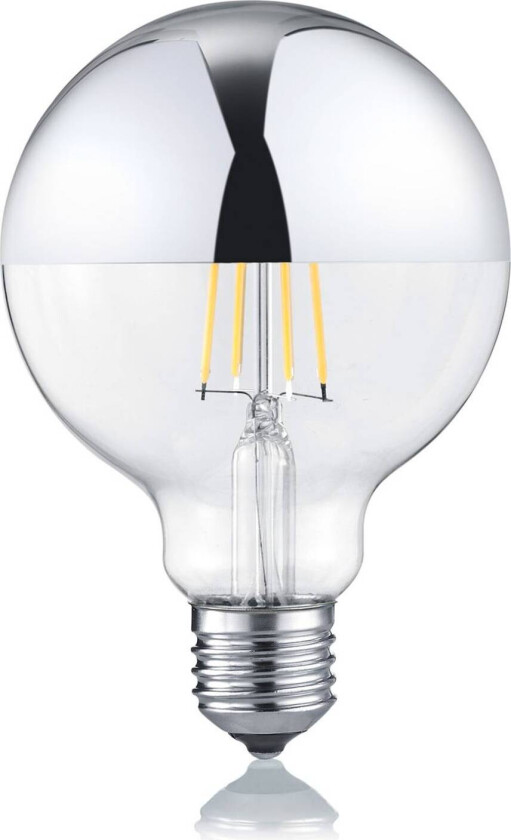 LED-globepære E27 7W 2 700 K dimbar toppspeilet