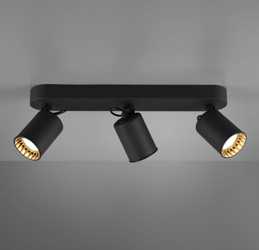 Takspot Pago, 3 lyskilder, svart