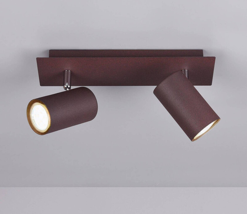 Takspot Marley, rustbrun, 2 lyskilder