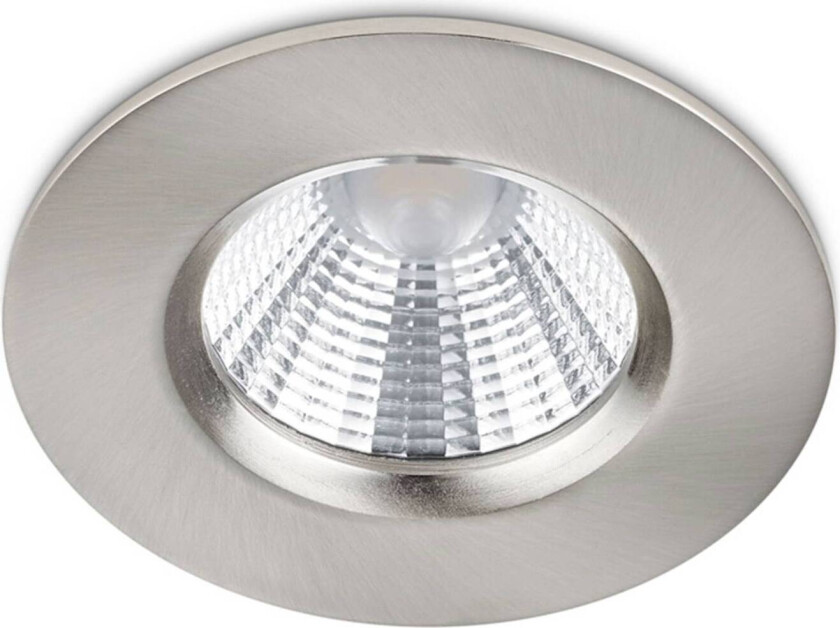 Nikkelfarget LED-downlight Zagros, IP65