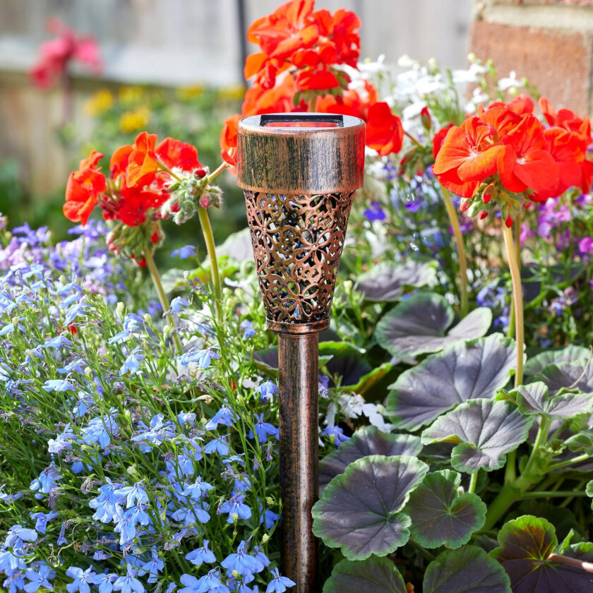 LED-solcellelampe med jordspyd 4 stk