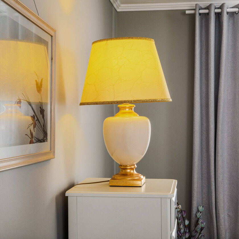 Bordlampe Mozart i elfenbein/gull